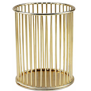 Top Quality Amazing Design Stainless Steel Metal <b>Round</b> Shaped Gold Antique Finished <b>Brush</b> Holder Excellent Quality - Product Image 1