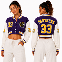 Veste de baseball courte respirante pour femme, violette, avec logo abeille brodé Hornets jaune numéro 88, style streetwear Y2K, vente en gros OEM