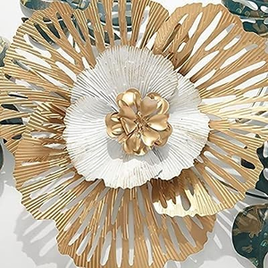 Elegant Art Deco Metal Stainless Steel Etching <b>Leaf</b> <b>Wall</b> Art Latest Wholesale for Living Room Bedroom <b>Decorative</b> Accessories - Product Image 3