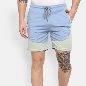 Shorts de course sportifs pour hommes en polyester/coton, taille mi-haute, tricotés, couleur unie, logo personnalisé sur le devant, cordon de serrage, respirants, service OEM - Product Image 1