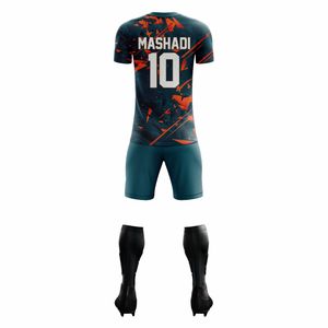 New Designs Adult Soccer Uniform Sets 100%Polyester Breathable UV Protection Quick Dry Moisture-Wicking Short Sleeve Fabric - Product Image 3