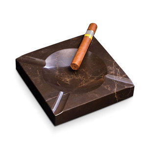Chocolate Bronze Marble Cuboid 4 Sides Cigar <b>Ashtray</b> Wholesale Luxury Style Custom Vintage Marble <b>Ashtray</b> For Sale - Product Image 4