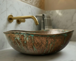 Lavabo de Cobre Moderno, Nuevo y Popular, Lavabo Metálico de Alta Calidad para Baños Elegantes de Hoteles, Villas y Resorts - Product Image 6