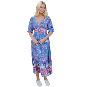Vestido Largo Floral para Mujer, Cómodo para Uso Diario - Product Image 1