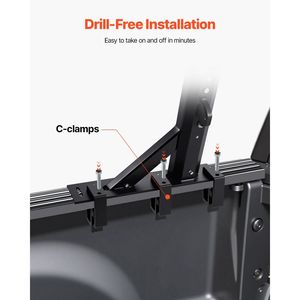 Portapacchi per Camion Regolabile in Altezza 21-31,5 Pollici, Senza Foratura, in Alluminio, Capacità Statica 800 Libbre, per Barra Laterale - Product Image 6