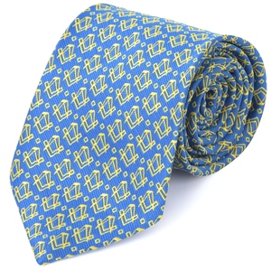 Cravate Maçonnique Premium Maître Maçon Loge Bleue, Bleue avec Emblème Compas Carré Doré, Cravate Formelle Maçonnique, Régalia de Loge Personnalisée - Product Image 1