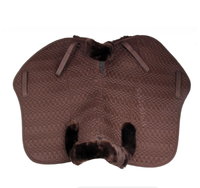 Ensemble de tapis de selle pour cheval en peau de mouton de qualité supérieure avec bonnet d'oreille assorti |   Tapis de selle équestre matelassé hexagonal |   Équitation