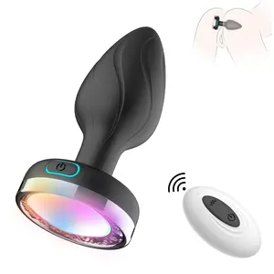 Fast Dispatch Easy To Clean Flashing Light Up Couple Pleasure Prostate Massager Remote Control Vibrating Butt Plug Anal Sex Toy