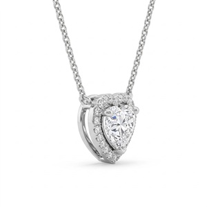 Collier Solitaire Cœur de Luxe en Argent Sterling 9KT 10KT 14KT 18KT avec Diamant de Laboratoire et Naturel, Pendentif pour Femme, Cadeau Bijou - Product Image 3
