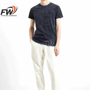 T-shirts en gros pour hommes 100% coton, délavés à l'acide, OEM ODM, haute qualité, col rond, pour l'été - Product Image 6