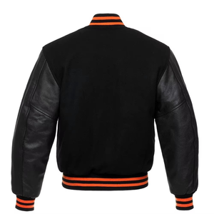 Custom Chenille Letterman Varsity Jacket Custom Embroidered Team & School Jacket with Wool Body & Leather Sleeves OEM Bulk - Product Image 5
