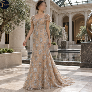 Tissu de robe orné de cristaux marquise avec motifs de feuilles et structure botanique |   Textile décoratif pour robes de mariée et tenues de soirée - Product Image 4