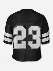 Maillot de football en mesh noir surdimensionné pour homme, style streetwear, chemise de sport athlétique, logo personnalisé, fabricant en gros, États-Unis - Product Image 5