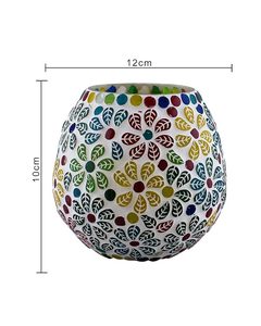Mosaic Glass Tea Light Candle <b>Holder</b> Bowl Decorative Votive <b>Tealight</b> <b>Holder</b> for Home Wedding Table Decor - Product Image 6