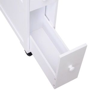 White Bathroom Side Storage Cabinet Practical Bathroom Shelves - Product Image 3