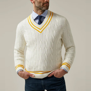 Pull en tricot à col rond pour homme, en coton doux, décontracté, pour la mode urbaine moderne et le confort quotidien - Product Image 4