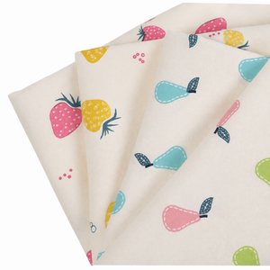 Organic Combed Woven Breathable Lightweight Kids Fruits Printed Poplin Cotton <b>Fabric</b> for Lining Shirts Dresses Home Textile - Product Image 1