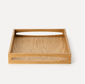 Premium Solid Oak Wooden Serving <b>Tray</b> With Integrated Carved Handles Minimalist Rectangular Decorative <b>Tray</b> For <b>Breakfast</b> Decor - Product Image 5