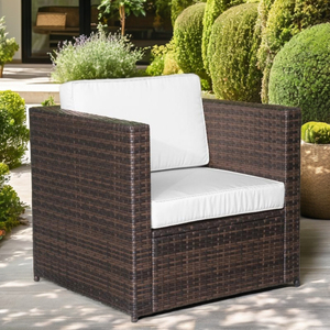 ชุดเฟอร์นิเจอร์หวาย SF00001ซักได้ทุกสภาพอากาศโซฟาแบบแบ่งโต๊ะกาแฟ3ชิ้นสำหรับสวนในร่ม/กลางแจ้ง - Product Image 3