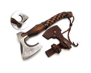 Handmade Tomahawk <b>Axe</b> With Engraved Steel Head And <b>Wooden</b> Handle For Survival Use Outdoor <b>Axe</b> Factory Supplier - Product Image 1