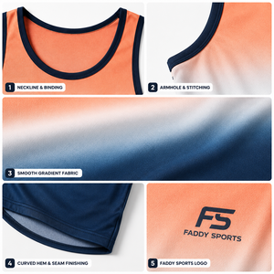 เสื้อกล้ามวิ่งผู้ชายแบบไล่เฉดสีพิมพ์ลายแบบซับลิเมชั่น ระบายอากาศ แห้งเร็ว เหมาะสำหรับออกกำลังกาย ฟิตเนส เทรนนิ่ง เสื้อยืดแขนกุด - Product Image 3