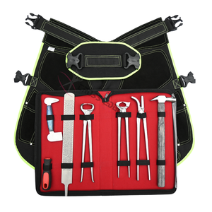 Farrier <b>Apron</b> Kit with Hammer Hoof Nipper Alligator Clincher Shoe Puller Rasp File Hoof Buffer Horse Shoeing Tools - Product Image 3