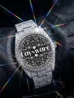 Montre personnalisée pour homme, entièrement sertie de diamants Moissanite VVS, cadran entièrement en Moissanite, chiffres arabes, montre mécanique à bracelet