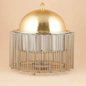Vertical Wire Cage Gold And Black Chafing Dish <b>Buffet</b> <b>Server</b> Premium <b>Food</b> <b>Warmers</b> And Casseroles For Restaurant Party - Product Image 2