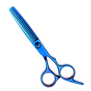 Ciseaux de coiffure professionnels bleus de 6 pouces, ciseaux à effiler professionnels, kit de coiffure avec logo personnalisé, ciseaux de barbier en acier inoxydable - Product Image 3