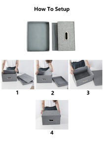 Cesta Organizadora para <span class=keywords><strong>Maletero</strong></span>, de Lino, Plegable, Resistente, para <span class=keywords><strong>Armario</strong></span>, Almacenamiento en Estantes, Ropa, Juguetes, Libros, Vino, Cajas y Contenedores de Almacenamiento - Product Image 6