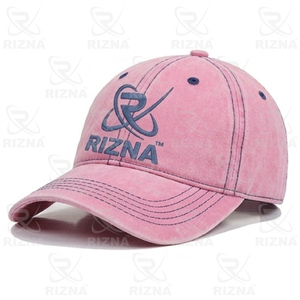 Gorra de Béisbol RIZNA de Mezclilla Twill, 6 Paneles, Ajustable, Unisex, Estilo Casual Vintage, Lavada, con Logotipo Bordado en 3D en el Panel Frontal, Azul - Product Image 2