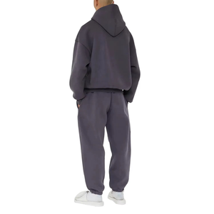 Conjunto de Sudadera con Capucha para Hombre, Color Sólido, Felpa, Informal, para Otoño, 100% Algodón, Felpa Francesa, Conjunto Deportivo - Product Image 3