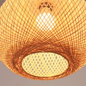 Luminaire suspendu en bambou d'intérieur avec un design à tresses ouvertes pour la salle à manger, la chambre et l'éclairage de plafond de café - Product Image 5