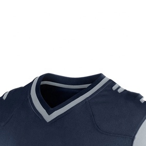 Maillot de football américain personnalisé pour homme, numéro 12, bleu marine, col en V, manches courtes, anti-transpiration, uniforme de football par sublimation - Product Image 2