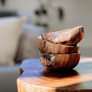 Nouveau Style violet et blanc ombré résine époxy joint noix bol vaisselle bol vaisselle meilleure qualité meilleure vente bol de nourriture - Product Image 4