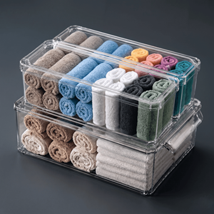 Clear Multi-Purpose Kids Clothing <b>Storage</b> Bins for Closet, <b>Shelf</b> & Bedroom Organization - Product Image 1