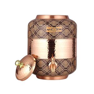 Distributeur d'eau en cuivre avec motif décoratif et robinet pour usage domestique - Product Image 2