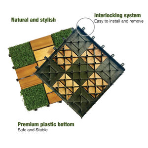 Dalles de terrasse en bois d'acacia antidérapantes, revêtement de sol en bois emboîtable pour extérieur - Product Image 3