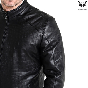 Veste en cuir texturé légère et élégante, sur mesure avec votre propre logo, coupe ajustée, fermeture éclair, idéale pour l'automne et l'hiver - Product Image 5