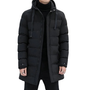 Abrigo cálido de invierno con capucha de longitud media para hombre, abrigo Parka de moda con chaqueta acolchada, prendas de vestir gruesas de lona - Product Image 1