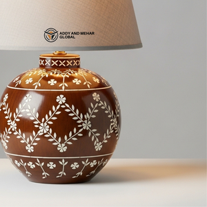 Modern Bone Inlay Table Lantern Aesthetic Floral Inlay <b>Ginger</b> <b>Jar</b> Light High-End Handicraft Decorative Accent Lamp with Custom - Product Image 2