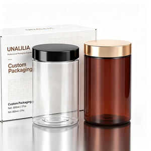 Wholesale 800ml PET Straight-Sided Round <b>Jar</b> - 27oz Food Grade <b>Plastic</b> Container for Candy Nuts Snacks Storage Custom Packaging - Product Image 1