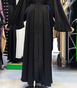 Best Selling Abaya Modest Dubai Beaded Sequined <b>Long</b> Sleeve Abaya Muslim Traditional Handmade Wedding Women Breathable V Neck - Product Image 2