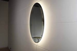 Daystar Trade Round Glass <b>LED</b> Backlit Wall-Mounted Bathroom <b>Mirror</b> with Touch Switch Modern Minimalist Design - Product Image 2