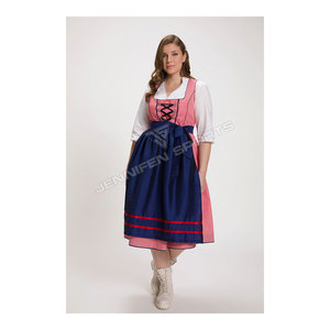 Costume d'Oktoberfest pour femmes, 2 pièces, style rétro, jacquard, robe de serveuse bavaroise, dentelle, style allemand - Product Image 3