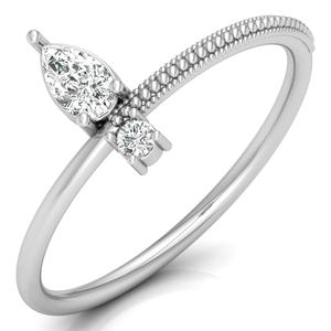 แหวนเพชรสำหรับเจ้าสาวทรงลูกแพร์และทรงกลมขนาด10K 14K สำหรับปลูกในห้องปฏิบัติการหมั้นทองพร้อมก้านประดับลูกปัดทอง - Product Image 3