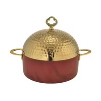 Plat à réchaud suspendu en acier inoxydable émaillé noir, durable, diamètre 33 cm, avec couvercle, chauffe-plats de buffet, support de service