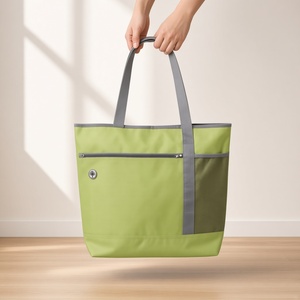 Sac fourre-tout et sac de courses personnalisé avec logo, fermeture éclair et poche, 600D, 46x38x26 cm, pour cadeau d'entreprise, faible MOQ - Product Image 1