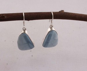 Wholesale Natural Blue Lace Agate 925 <b>Sterling</b> <b>Silver</b> <b>Dangle</b> <b>Earrings</b> Soft Blue Gemstone Drop <b>Earrings</b> High Quality Jewelry - Product Image 6