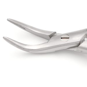 Pince à racines Witzel 2,1 mm 45 °   Instrument d'extraction des racines dentaires supérieures à mâchoires dentelées angulées en acier inoxydable chirurgical - Product Image 2